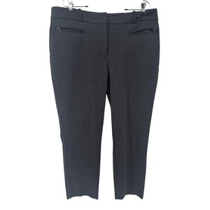 Ann Taylor Curvy Fit Ankle Pants Size 16 Black White‎ Polka Dot Trousers
